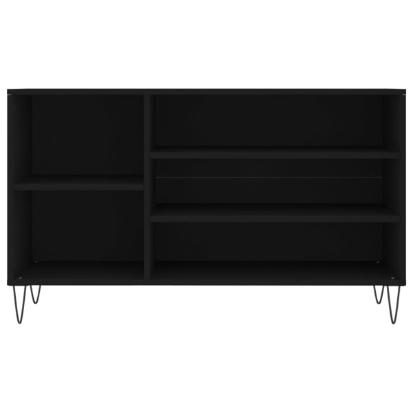 Mueble zapatero madera contrachapada negro 102x36x60 cm M 4
