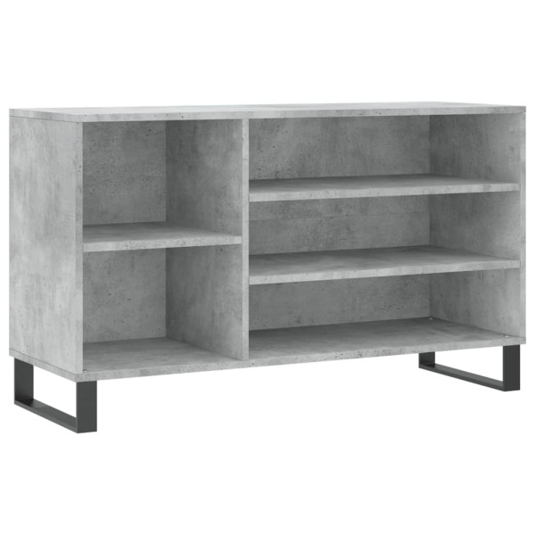 Mueble zapatero madera contrachapada gris hormigón 102x36x60 cm M 2