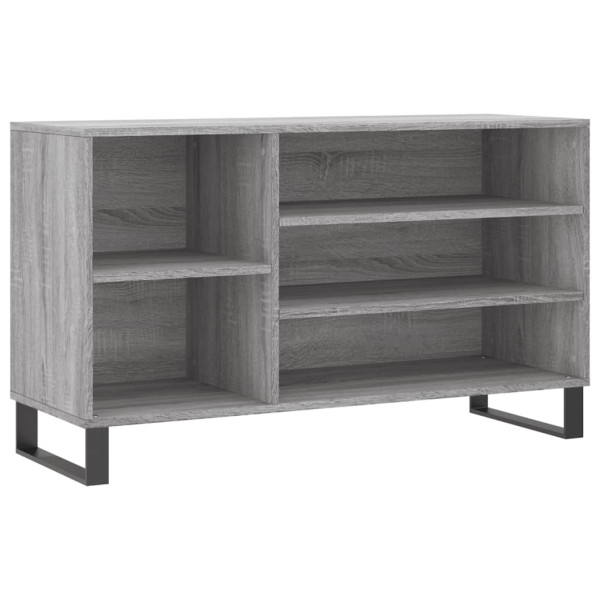 Mueble zapatero madera contrachapada gris Sonoma 102x36x60 cm M 2