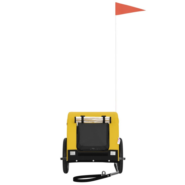 Reboque bicicleta p/ animais tecido oxford/ferro amarelo/preto M 3
