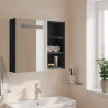 Mueble de baño con espejo y luz LED gris 60x13x52 cm 3