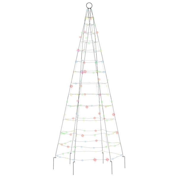 Árbol de Navidad en asta de bandera 200 LED bde colores 180 cm M 4