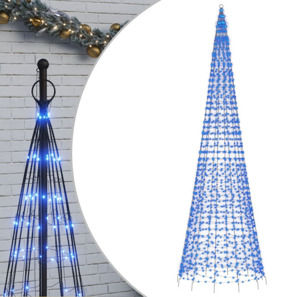 Árbol de Navidad en asta de bandera 1534 LED azul 500 cm M 2