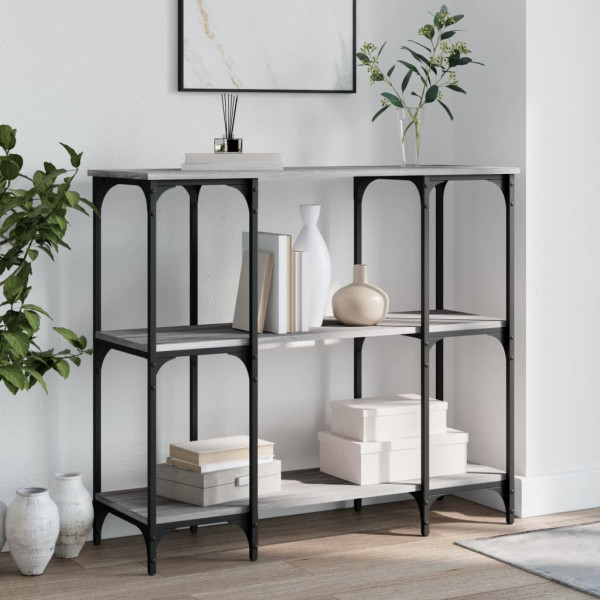 Mesa consola madera de ingeniería gris Sonoma 102x35x90 cm D