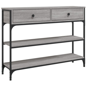 Mesa consola madera de ingeniería gris Sonoma 100x25x75 cm H