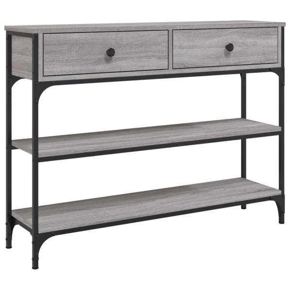 Mesa consola madera de ingeniería gris Sonoma 100x25x75 cm M 2