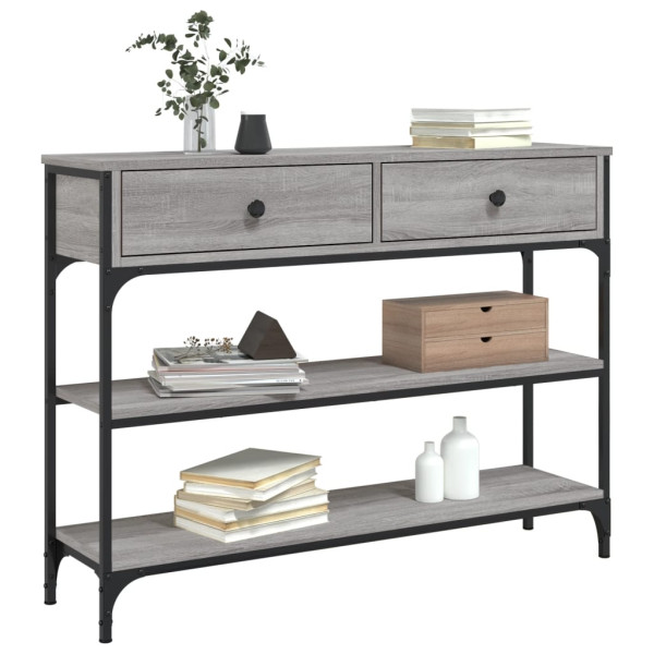 Mesa consola madera de ingeniería gris Sonoma 100x25x75 cm M 3