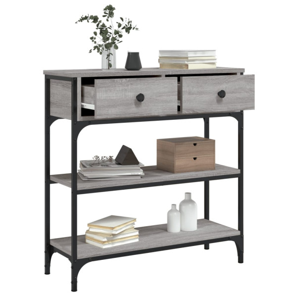 Mesa consola madera de ingeniería gris Sonoma 72.5x25x75 cm M 4