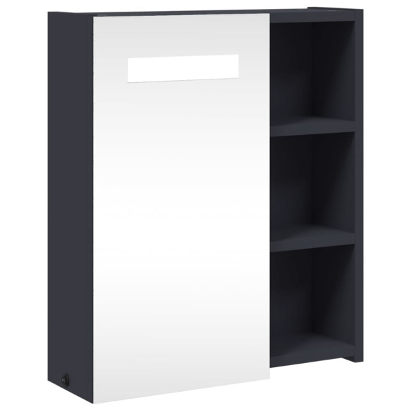 Mueble de baño con espejo y luz LED gris 45x13x52 cm M 2