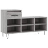 Mueble zapatero madera contrachapada gris Sonoma 102x36x60 cm 2