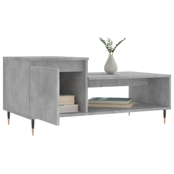 Mesa de centro madera contrachapada gris hormigón 100x50x45 cm M 4