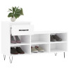 Mueble zapatero madera contrachapada blanco brillo 102x36x60 cm 4