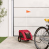 Remolque de bicicleta para perros hierro y tela Oxford rojo 1