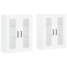Móveis de parede 2 pcs derivados de madeira branco 2
