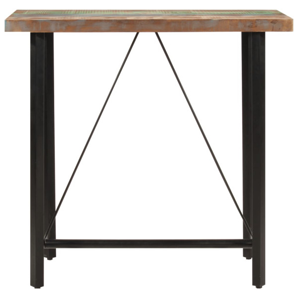 Mesa alta de hierro y madera maciza reciclada 110x55x107 cm M 2
