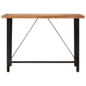 Mesa alta de hierro y madera maciza de acacia 150x70x107 cm H