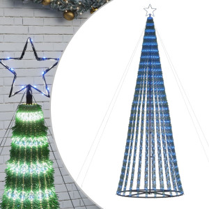 Árbol de Navidad cono de luz 688 LEDs azul 300 cm H