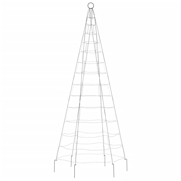 LED Árvore de Natal no mastro 200 LEDs Branco Frio 180 cm M 5