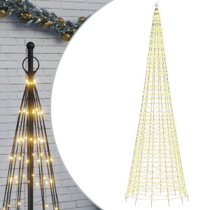 Árvore de Natal LED no mastro 1534 LEDs branco quente 500 cm H