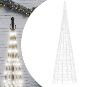 Árvore de Natal LED no mastro 3000 LEDs Branco Frio 800 cm H