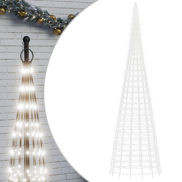 Árvore de Natal LED no mastro 3000 LEDs Branco Frio 800 cm M 2
