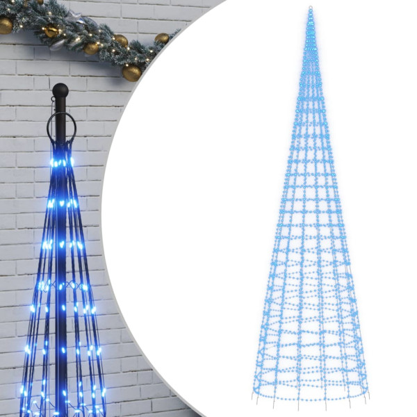 Árvore de Natal LED no mastro 3000 LEDs Azul 800 cm M 2