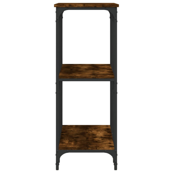 Mesa consola madera de ingeniería roble ahumado 102x35x90 cm M 5