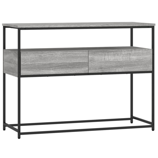 Mesa consola madera de ingeniería gris Sonoma 100x40x75 cm M 2