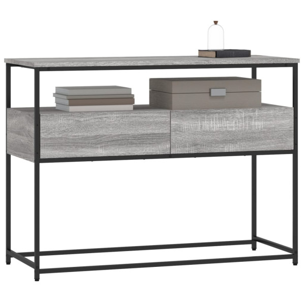Mesa consola madera de ingeniería gris Sonoma 100x40x75 cm M 3