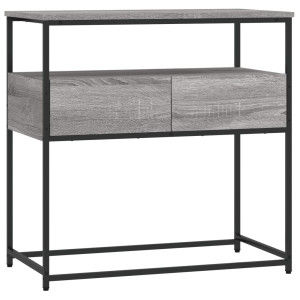 Mesa consola madera de ingeniería gris Sonoma 75x40x75 cm H