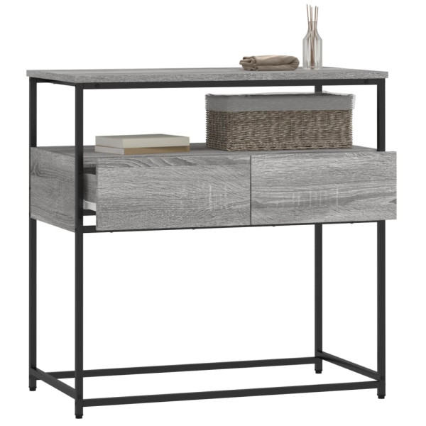 Mesa consola madera de ingeniería gris Sonoma 75x40x75 cm M 4