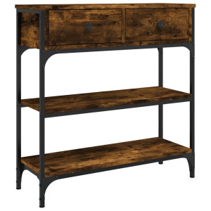 Mesa consola madera de ingeniería roble ahumado 72.5x25x75 cm H