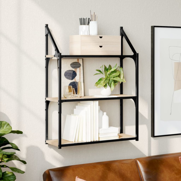 Estantería de pared madera ingeniería roble Sonoma 60x21x78.5cm D