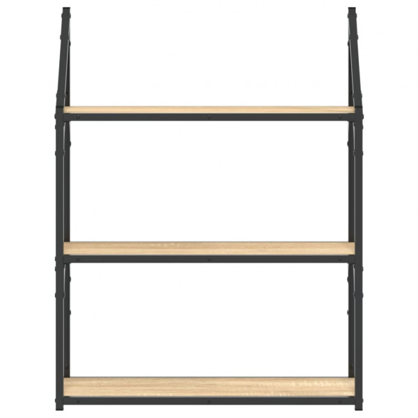 Estante de parede madeira engenharia de carvalho Sonoma 60x21x78.5cm M 4