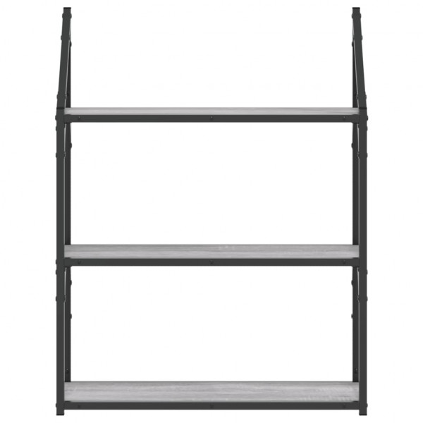 Estante de parede madeira engenharia cinza Sonoma 60x21x78.5cm M 4