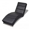 Chaise longue couro artificial preto 1