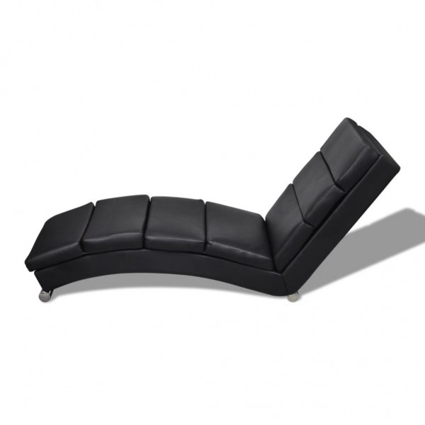 Chaise longue couro artificial preto M 4