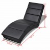 Chaise longue couro artificial preto 5