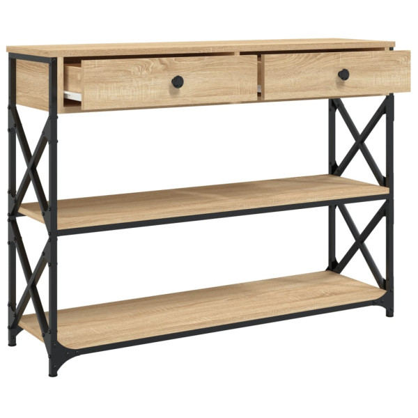 Mesa consola madera de ingeniería roble Sonoma 100x28x75 cmm M 5