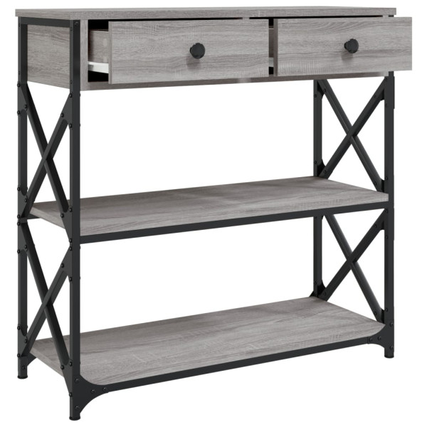 Mesa consola madera de ingeniería gris Sonoma 75x28x75 cm M 5