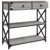 Mesa consola madera de ingeniería gris Sonoma 75x28x75 cm 5