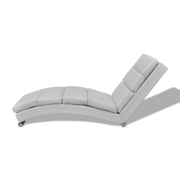 Chaise longue couro artificial branco M 4