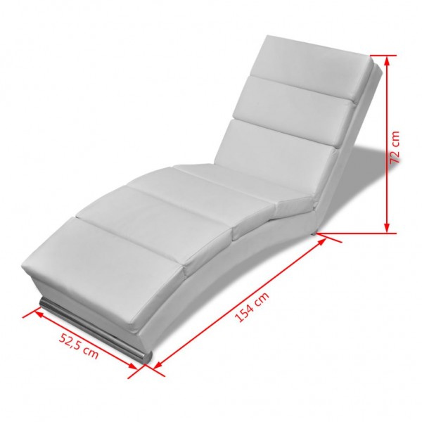 Chaise longue couro artificial branco M 5
