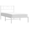 Estrutura de cama com cabeceira 80x200 cm metal branco 3