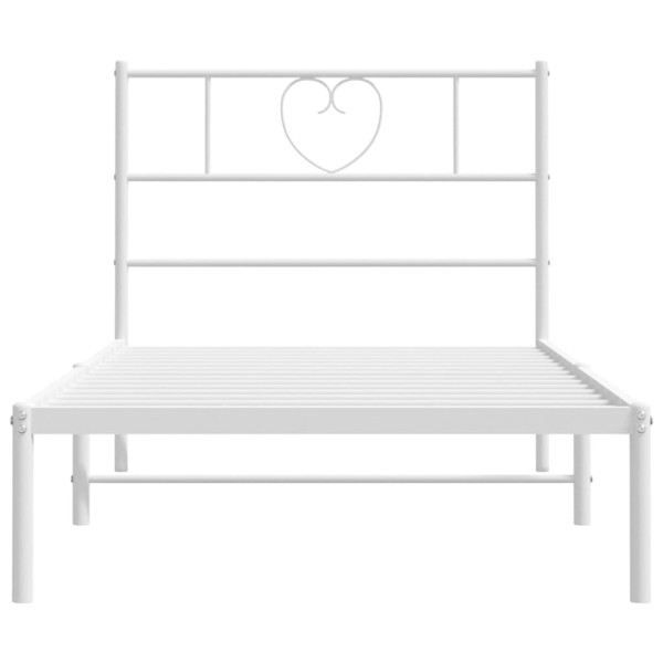 Estrutura de cama com cabeceira 80x200 cm metal branco M 4