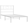 Estructura de cama de metal con cabecero blanco 80x200 cm 5