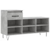 Mueble zapatero madera contrachapada gris hormigón 102x36x60 cm 2