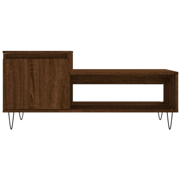 Mesa de centro madera contrachapada roble marrón 100x50x45 cm M 5