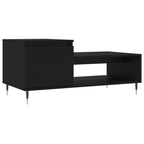 Mesa de centro madera contrachapada negro 100x50x45 cm M 2