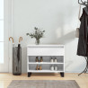 Mueble zapatero madera contrachapada blanco brillo 70x36x60 cm 1